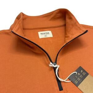 Mantra Essential Pullover 1/4 Zip Mango Peruvian Pima Cotton French Terry Mens M